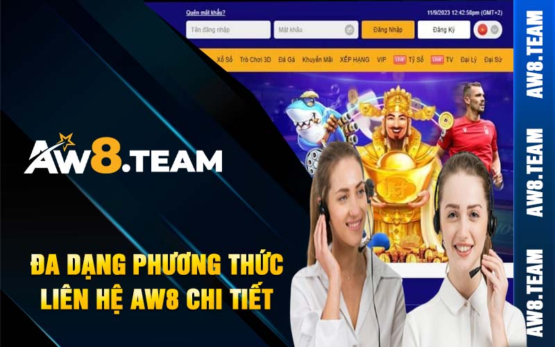 Đa dạng phương thức liên hệ AW8 chi tiết 